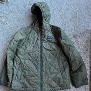 Youth Patagonia Diamond Quilt Hoody Hoodie Jacket S 7-8 Green